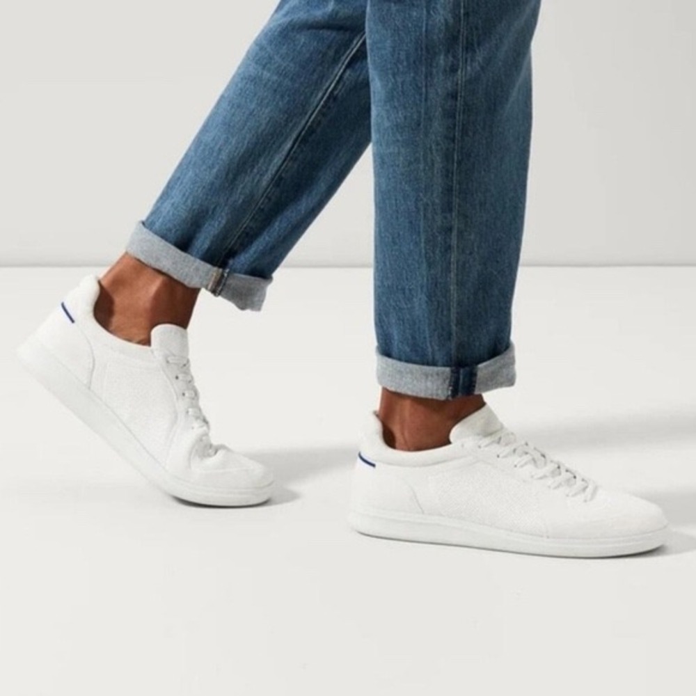 Rothy's RS01 Mens White Sneakers Sustainable Lace Up Low Top Size 7